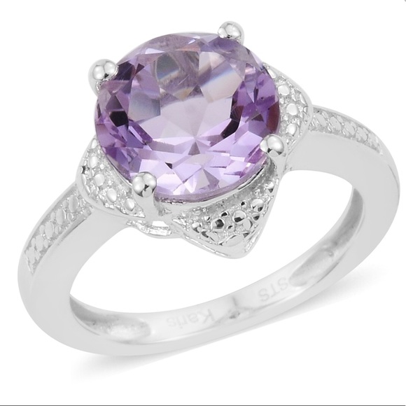 Pink Amethyst solitaire ring - Picture 2 of 6
